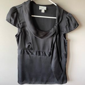 Loft sateen black blouse